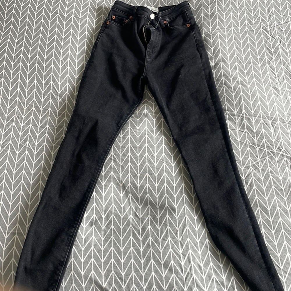 Zara black skinny jeans high waisted